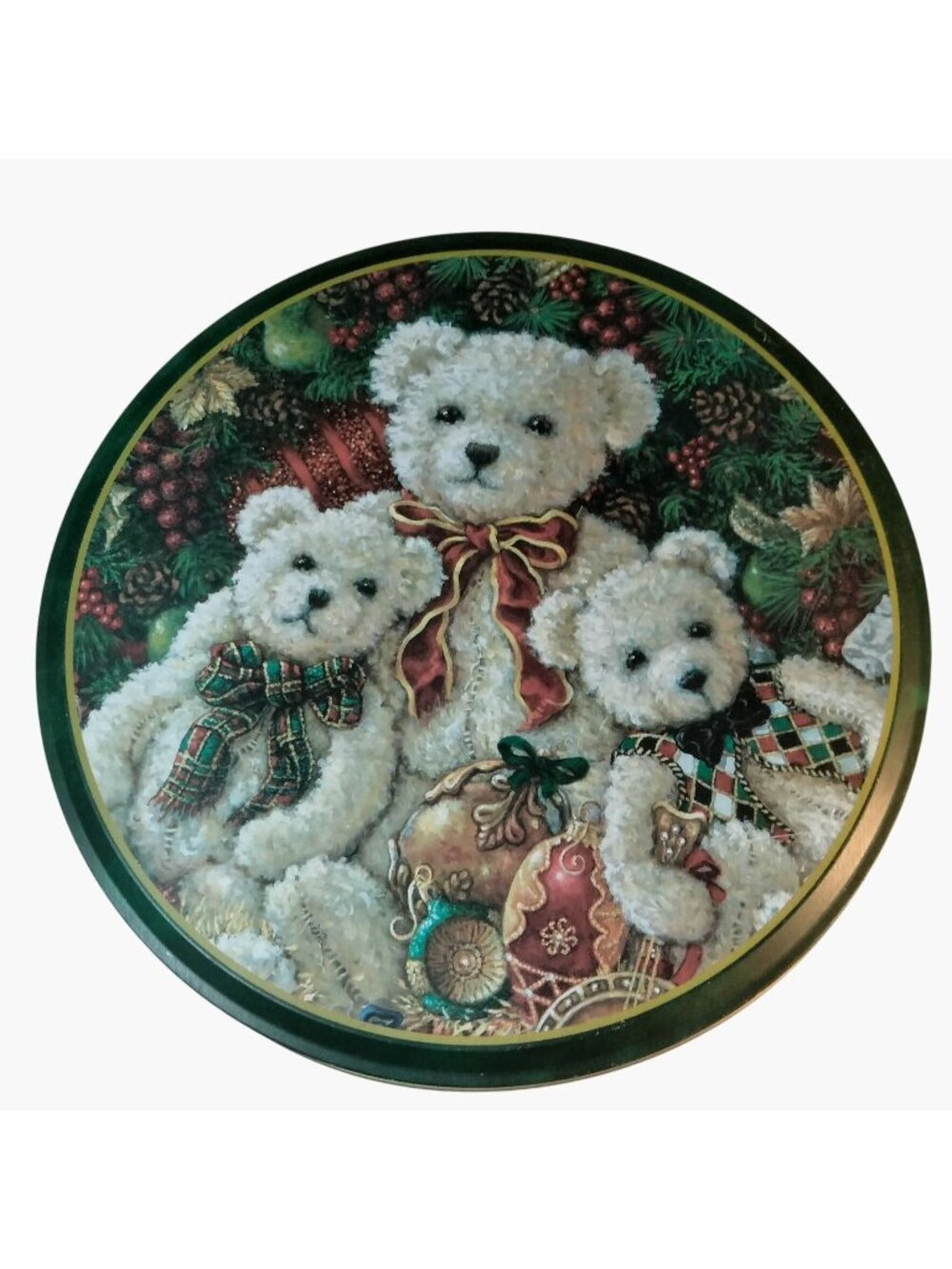 Christmas Teddy Bear Cookie Tin Bear Holiday Brother Sister Design Studio